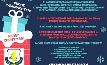 KONKURS PLASTYCZNO - JĘZYKOWY NA KARTKĘ ŚWIĄTECZNĄ
