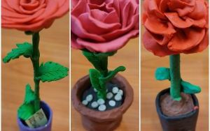 Prace konkursowe - róża z plasteliny (3)